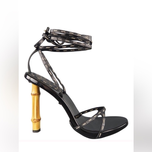 GUCCI x Tom Ford NWT VERY RARE VINTAGE BAMBOO HEEL SANDALS💕Size 8 1/2 NEW IN BOX - Picture 13 of 13